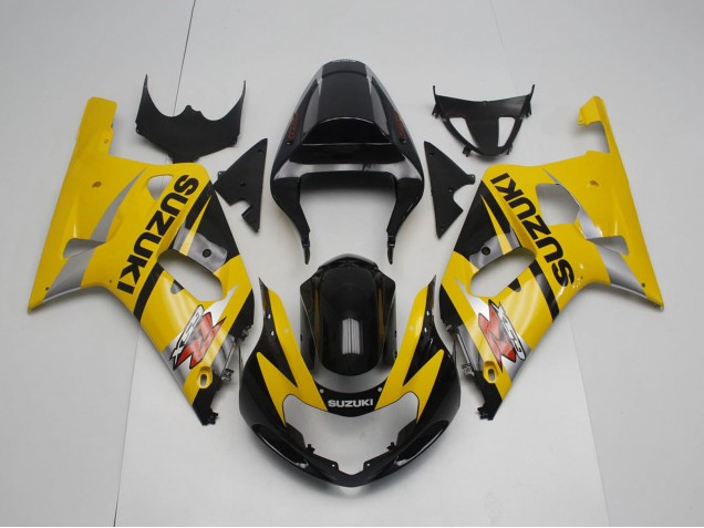 Suzuki GSXR 600 / GSXR 750 Motorrad Verkleidung 2001-2003 - Gelb Silber Glanzendes Schwarz