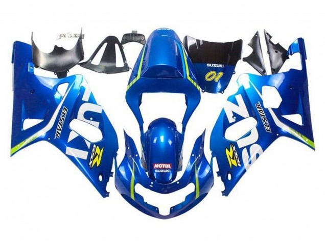 Suzuki GSXR 600 / GSXR 750 Motorrad Verkleidung 2001-2003 - Blau Gelb Grun Weiss