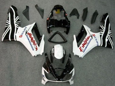 Triumph Daytona 675 Triple Motorrad Verkleidung Kit 2006-2008 - Weiss Glanzendes Schwarz