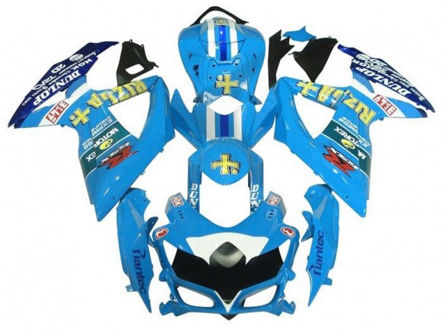 Suzuki GSXR 600 / GSXR 750 Motorrad Verkleidung 2008-2010 - Hellblau Gelb Rizla