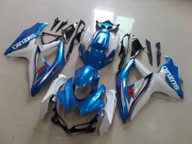 Suzuki GSXR 600 / GSXR 750 Motorrad Verkleidung 2008-2010 - Weiss Hellblau Rot