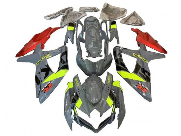 Suzuki GSXR 600 / GSXR 750 Motorrad Verkleidung 2008-2010 - Nardo Grau Neon Gelb Rot Schwarz