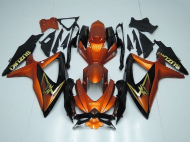 Suzuki GSXR 600 / GSXR 750 Motorrad Verkleidung 2008-2010 - Orange Gold Schwarz