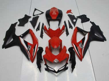 Suzuki GSXR 600 / GSXR 750 Motorrad Verkleidung 2008-2010 - Rot Schwarz Weiss Silber