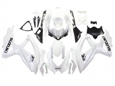Suzuki GSXR 600 / GSXR 750 Motorrad Verkleidung 2008-2010 - Weiss Schwarz