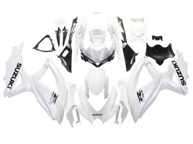 Suzuki GSXR 600 / GSXR 750 Motorrad Verkleidung 2008-2010 - Weiss Schwarz