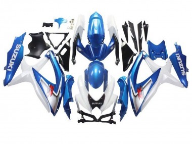 Suzuki GSXR 600 / GSXR 750 Motorrad Verkleidung 2008-2010 - Weiss Hellblau Rot