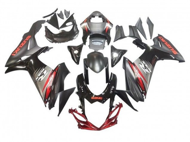 Suzuki GSXR 600 / GSXR 750 Motorrad Verkleidung 2011-2024 - Schwarz Grau Rot