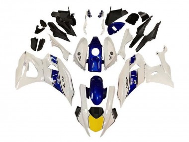 Yamaha YZF R7 Motorrad Verkleidung 2021-2024 - Weiss Gelb Blau Streifen