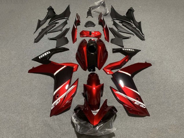Yamaha YZF R3/R25 Motorrad Verkleidung 2022-2024 - Rot Weiss Glanzendes Schwarz