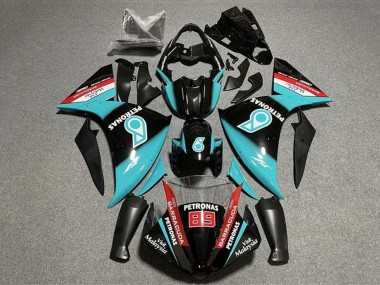 Yamaha YZF 1000 R1 Motorrad Verkleidung 2009-2011 - Glanzendes Schwarz Hellblau Rot Petronas