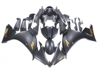 Yamaha YZF 1000 R1 Motorrad Verkleidung 2009-2011 - Matt Schwarz Gold Aufkleber