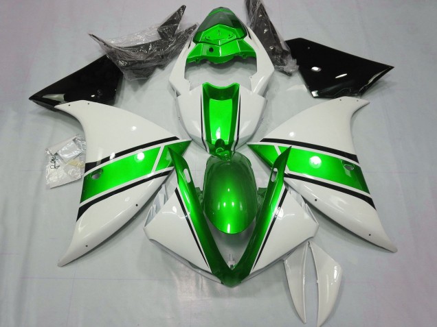 Yamaha YZF 1000 R1 Motorrad Verkleidung 2009-2011 - Weiss Metallisch Grun Schwarz