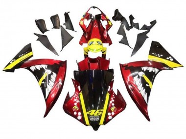 Yamaha YZF 1000 R1 Motorrad Verkleidung 2012-2014 - Rot Gelb Schwarz Hai