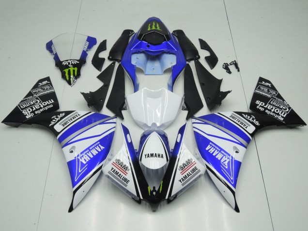 Yamaha YZF 1000 R1 Motorrad Verkleidung 2012-2014 - Weiss Blau Schwarz Grun Monster Yamalube