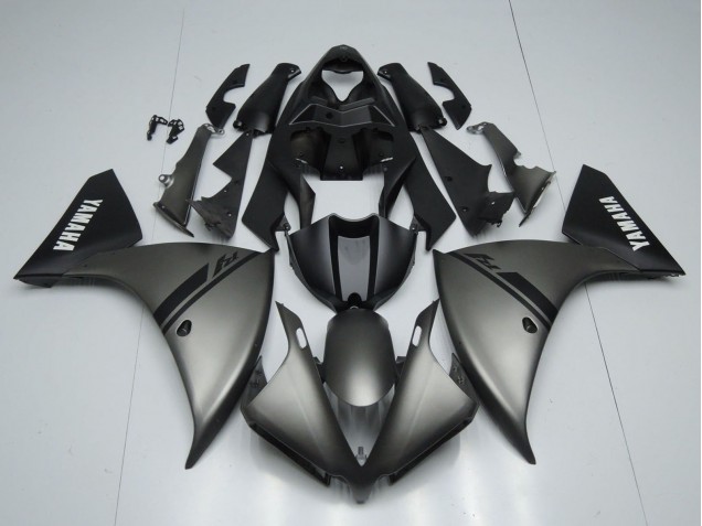 Yamaha YZF 1000 R1 Motorrad Verkleidung 2012-2014 - Matt Grau Matt Schwarz Weiss Aufkleber