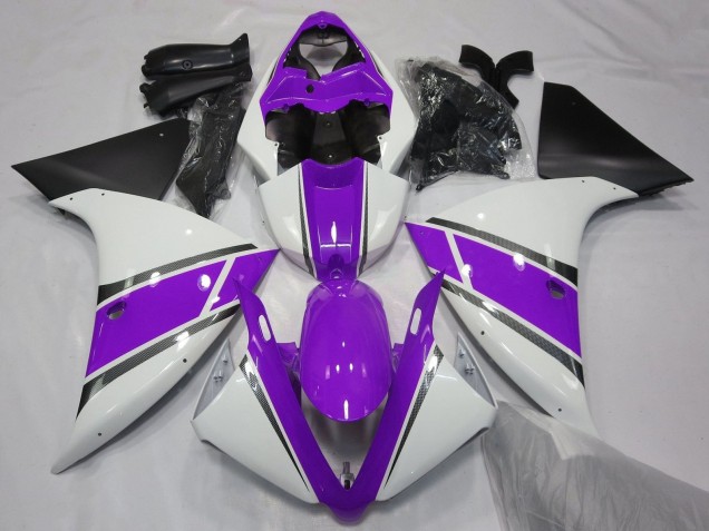 Yamaha YZF 1000 R1 Motorrad Verkleidung 2012-2014 - Weiss Lila Matt Schwarz
