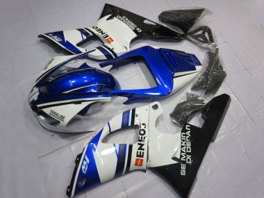 Yamaha YZF 1000 R1 Motorrad Verkleidung 1998-1999 - Weiss Blau Glanzendes Schwarz ENEOS Semakin Didepan