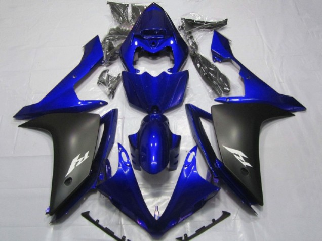 Yamaha YZF 1000 R1 Motorrad Verkleidung 2007-2008 - Blau Matt Schwarz
