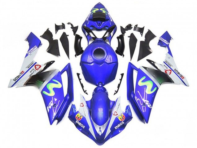 Yamaha YZF 1000 R1 Motorrad Verkleidung 2007-2008 - Blau Weiss Grun ENEOS