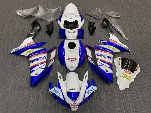 Yamaha YZF 1000 R1 Motorrad Verkleidung 2007-2008 - Weiss Blau Rot Volvo Fimer Sterilgarda