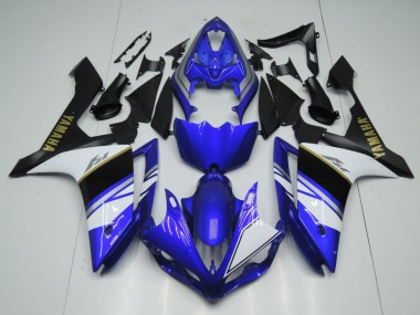Yamaha YZF 1000 R1 Motorrad Verkleidung 2007-2008 - Blau Weiss Schwarz Gold Aufkleber