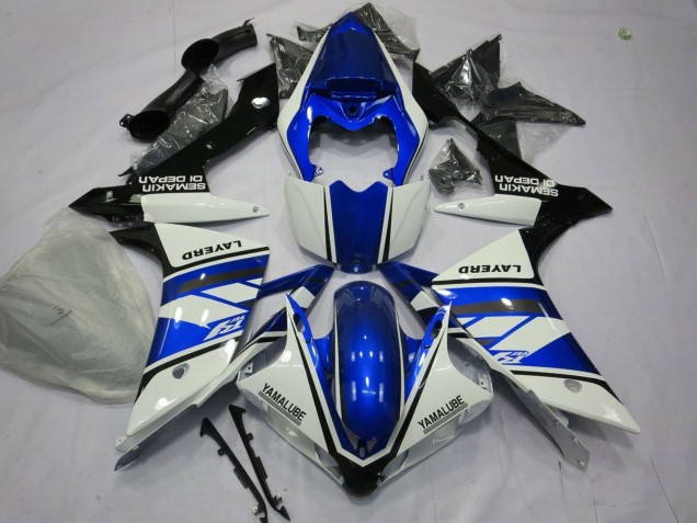 Yamaha YZF 1000 R1 Motorrad Verkleidung 2007-2008 - Weiss Blau Schwarz Layerd