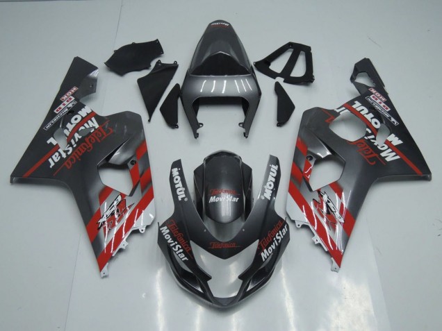 Suzuki GSXR 600 / GSXR 750 Motorrad Verkleidung 2004-2005 - Dunkel Grau Rot
