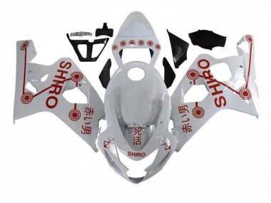 Suzuki GSXR 600 / GSXR 750 Motorrad Verkleidung 2004-2005 - Weiss Rot Shiro