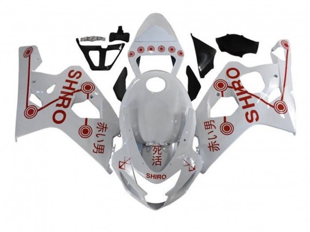 Suzuki GSXR 600 / GSXR 750 Motorrad Verkleidung 2004-2005 - Weiss Rot Shiro