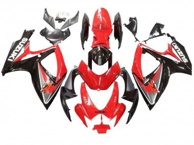 Suzuki GSXR 600 / GSXR 750 Motorrad Verkleidung 2006-2007 - Rot Grau Glanzendes Schwarz