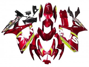 Suzuki GSXR 600 / GSXR 750 Motorrad Verkleidung 2006-2007 - Rot Gelb Weiss Schwarz
