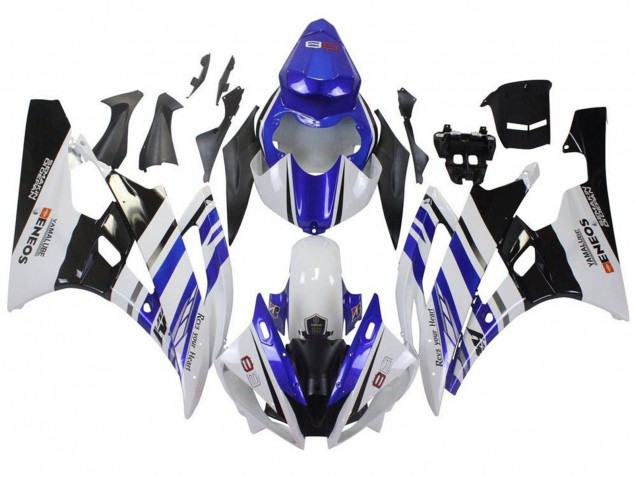 Yamaha YZF R6 Motorrad Verkleidung 2006-2007 - Weiss Blau Schwarz ENEOS Yamalube