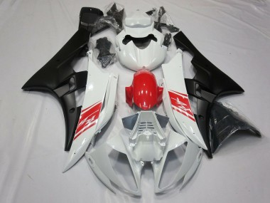 Yamaha YZF R6 Motorrad Verkleidung 2006-2007 - Weiss Rot Matt Schwarz