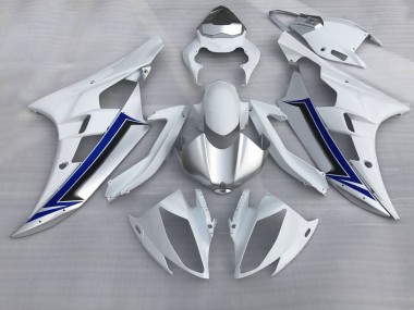 Yamaha YZF R6 Motorrad Verkleidung 2006-2007 - Weiss Silber Blau Schwarz