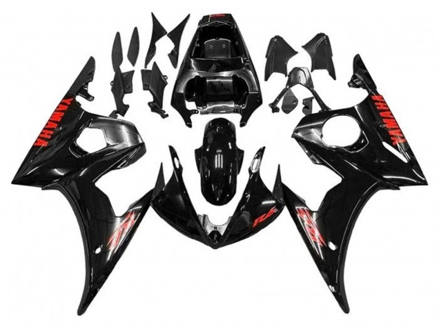 Yamaha YZF R6 Motorrad Verkleidung 2005 - Glanzendes Schwarz Rot