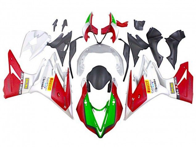 Triumph Daytona 675 Triple Motorrad Verkleidung 2013-2016 - Weiss Rot Grun