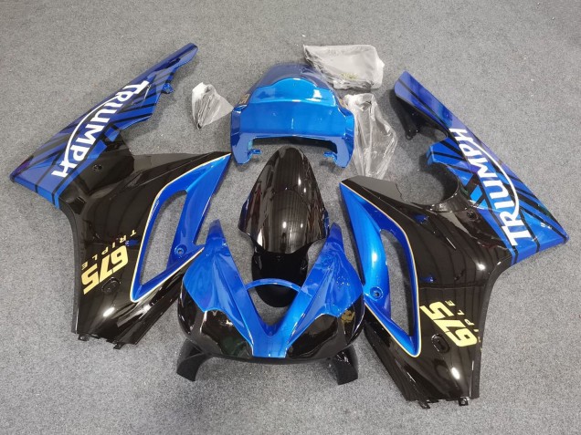 Triumph Daytona 675 Triple Motorrad Verkleidung 2006-2008 - Blau Glanzendes Schwarz Rennen