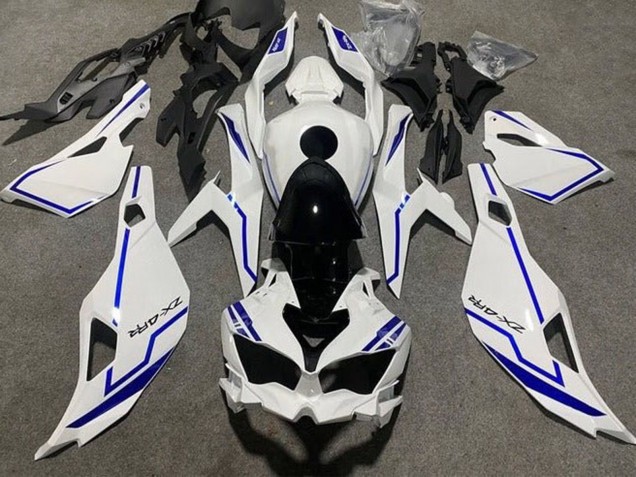 Kawasaki ZX4R ZX-4RR Motorrad Verkleidung 2019-2026 - Weiss Blau Streifen
