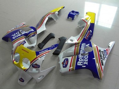 Honda CBR250RR MC19 Motorrad Verkleidung 1988-1989 - Weiss Gelb Blau Rothmans