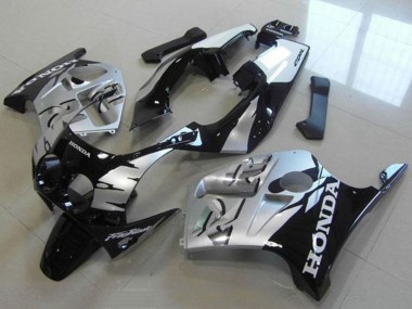 Honda CBR250RR MC19 Motorrad Verkleidung 1988-1989 - Silber Glanzendes Schwarz