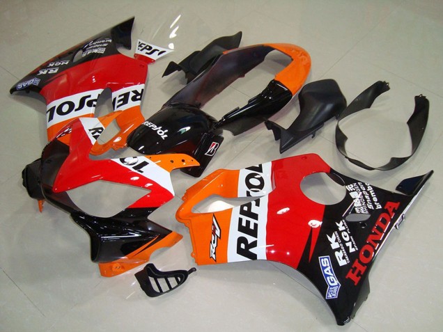 Honda CBR600 F4i Motorrad Verkleidung 2004-2007 - Orange Weiss Rot Glanzendes Schwarz Repsol