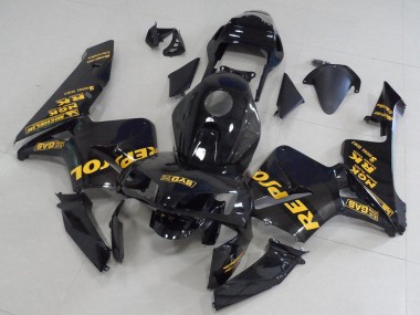 Honda CBR600RR Motorrad Verkleidung 2003-2004 - Glanzendes Schwarz Gold Repsol