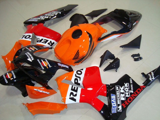 Honda CBR600RR Motorrad Verkleidungen Kit 2003-2004 - Orange Weiss Rot Glanzendes Schwarz Repsol