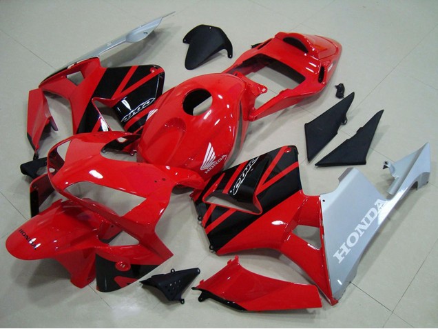 Honda CBR600RR Motorrad Verkleidung 2003-2004 - Rot Silber Glanzendes Schwarz