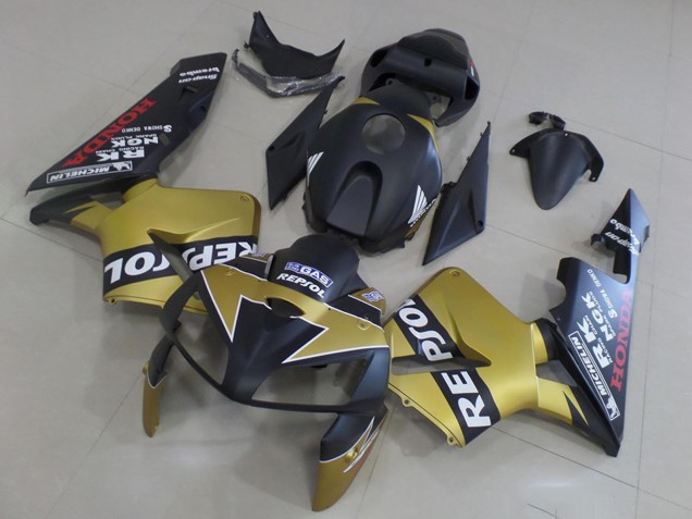 Honda CBR600RR Motorrad Verkleidung 2005-2006 - Matt Schwarz Gold Repsol