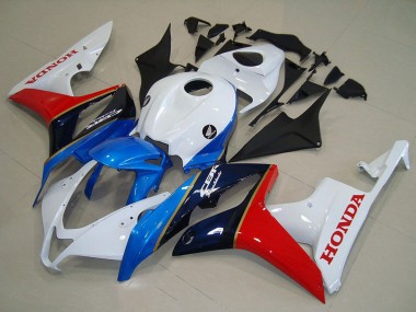 Honda CBR600RR Motorrad Verkleidung 2007-2008 - Weiss Blau Rot Glanzendes Schwarz