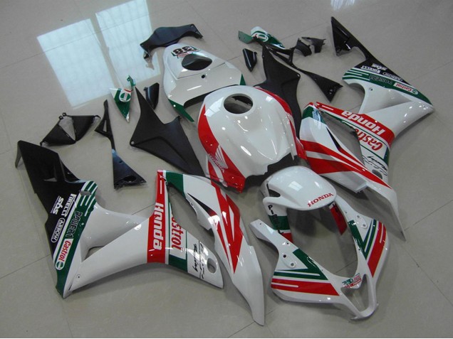 Honda CBR600RR Motorrad Verkleidung 2007-2008 - Weiss Rot Grun Glanzendes Schwarz Castrol 38