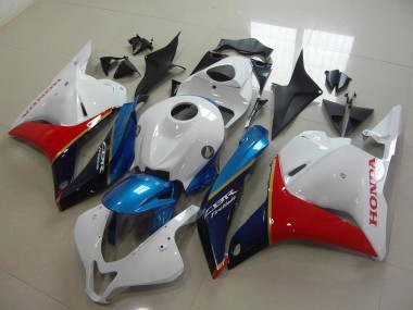 Honda CBR600RR Motorrad Verkleidung 2009-2012 - Weiss Blau Rot Glanzendes Schwarz