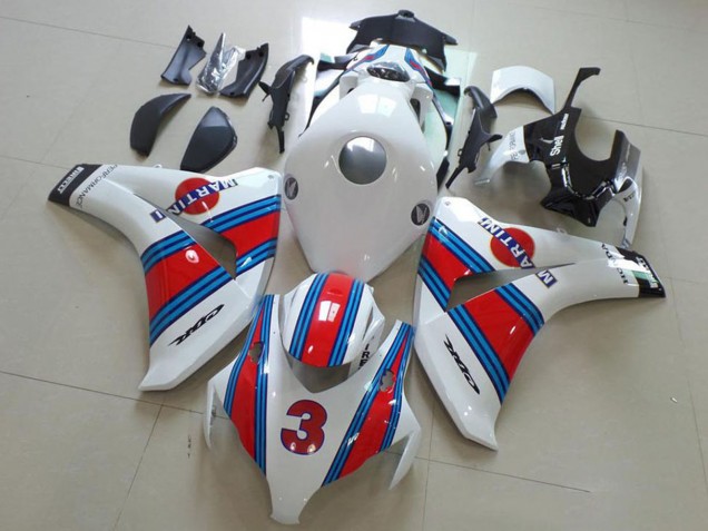 Honda CBR1000RR Motorrad Verkleidung 2008-2011 - Weiss Rot Hellblau Martini 3